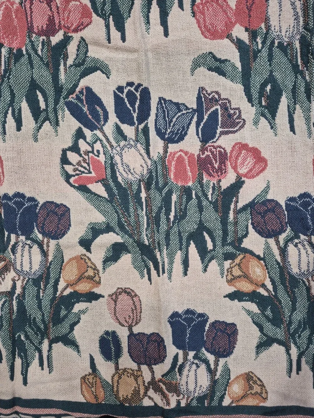 Vintage New Glynda Turley Tapestry Blanket Throw 100% Cotton Farmhouse Decor